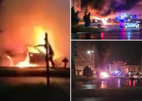 Среднощен пожар в &bdquo;Меден рудник&ldquo;: Автомобил изгоря напълно, разследват палеж