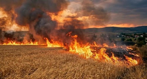 Пожар край Черноморец след авария в електропреносната мрежа