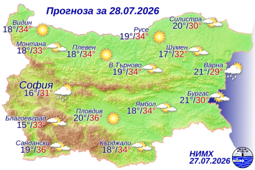 Вижте какво време ни очаква на 28 юли