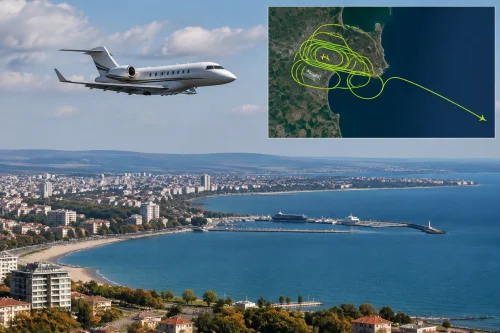 Частен Challenger 850 кръжи над Бургас и забавя полет до Истанбул