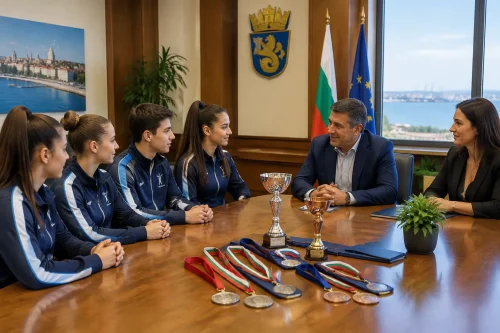 Манол Тодоров прие бургаски акробати след медалите в Пезаро