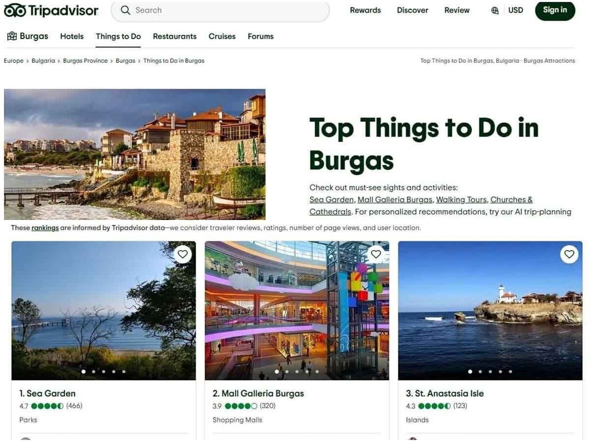 Евровизия идва, а онлайн образът на Бургас се разпада: TripAdvisor показва мол и снимка от Созопол