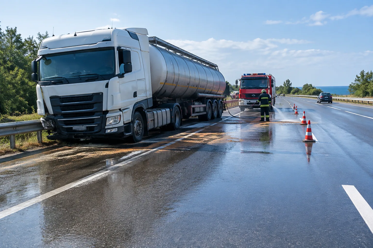 АПИ възстанови движението по път I-9 Бургас–Варна край Баня