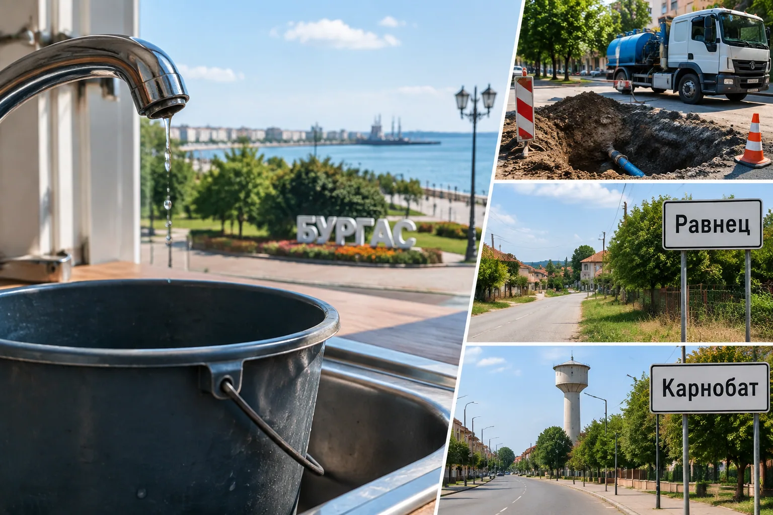 Аварии спират водата в Бургас, Равнец и Карнобат