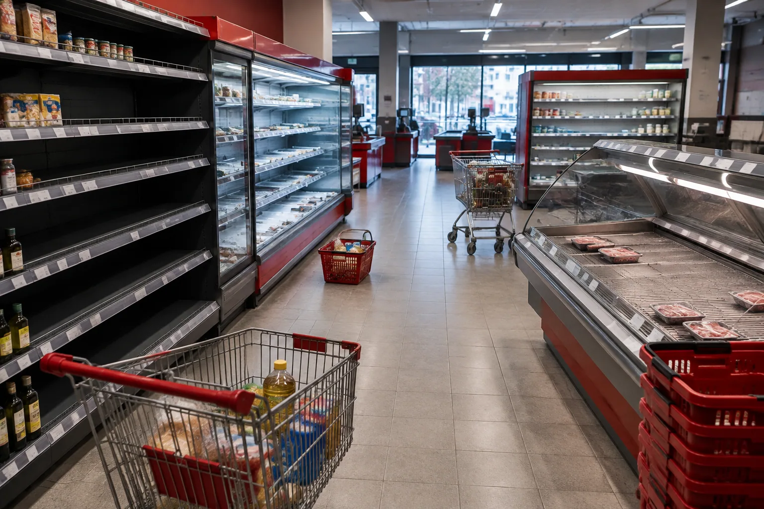 T MARKET в Бургас изпразни щандовете дни преди затварянето