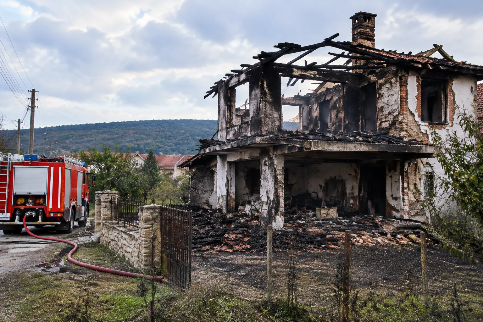 Пожар изпепели двуетажна къща в Балабанчево