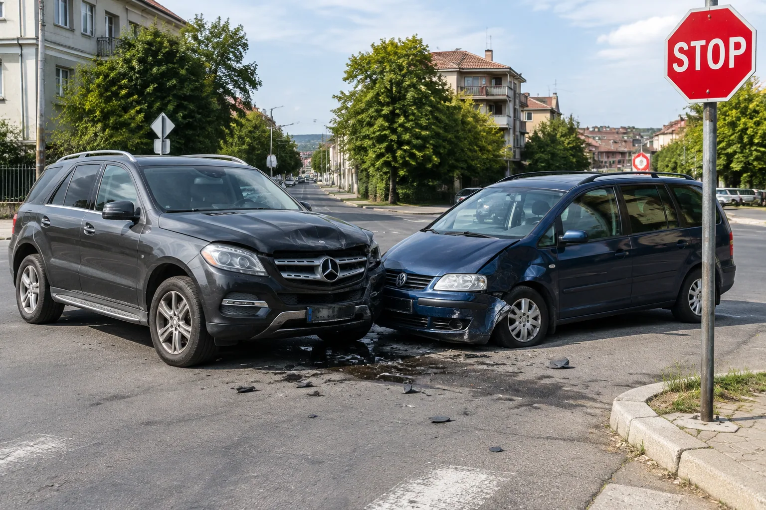 Шофьор с Мерцедес не спря на стоп в Айтос