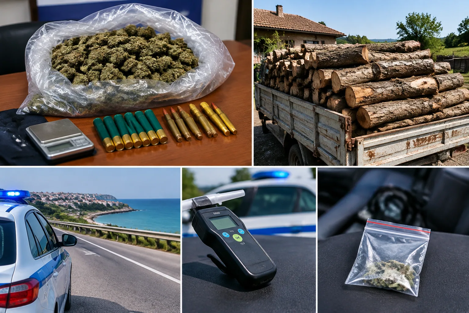 Полицията в Царево иззе килограм марихуана и 9 кубика дърва