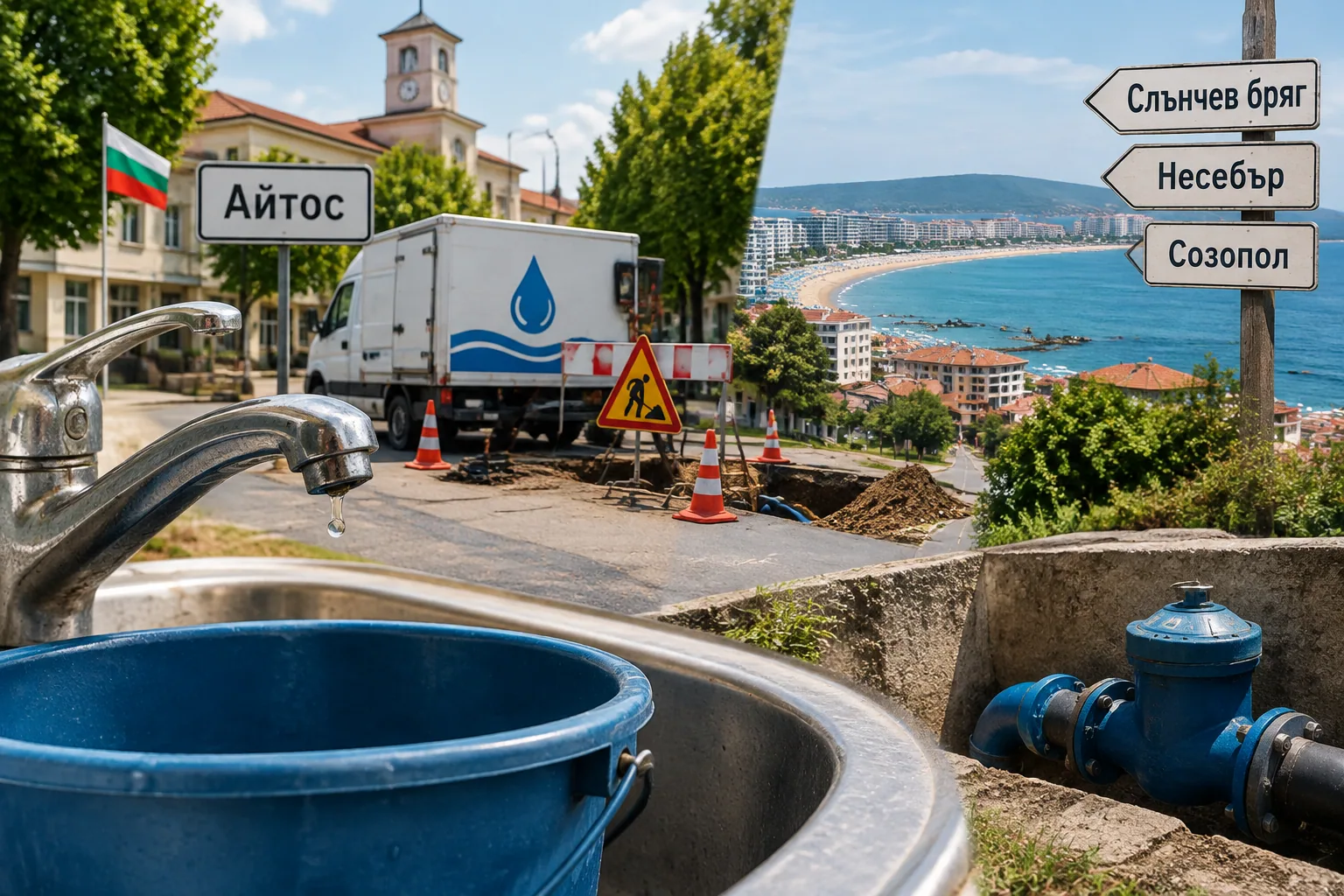ВиК Бургас спря водата в Айтос, Камено и Слънчев бряг