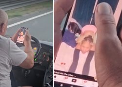 ЗА ТРЕПАНЕ Е! Вместо да следи пътя, шофьорът на автобуса за Поморие си гледа провокативни жени в TikTok (ВИДЕО)